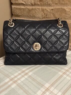 Kate Spade Natalia Medium Quilted Leather Flap Shoulder Bag - Black